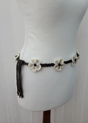 Crochet flower beaded belt, brand: Handmade, condition: New without tags, size: Adjustable, £7.00, £8.05 includes Buyer Protection