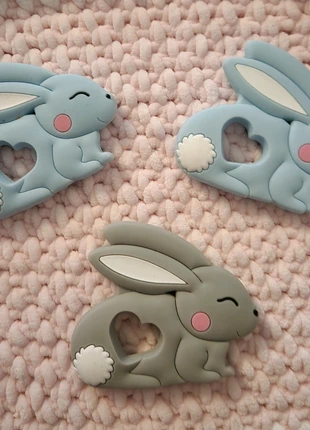 Lot de 3 anneaux de dentition lapin - silicone tout doux, état: Neuf sans étiquette, 8,00 €, 9,10 € Protection acheteurs incluse