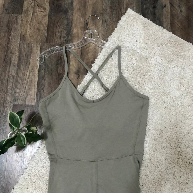 Old Navy Active Size Large Olive Green Powerchill 7/8 Cami Jumpsuit 2