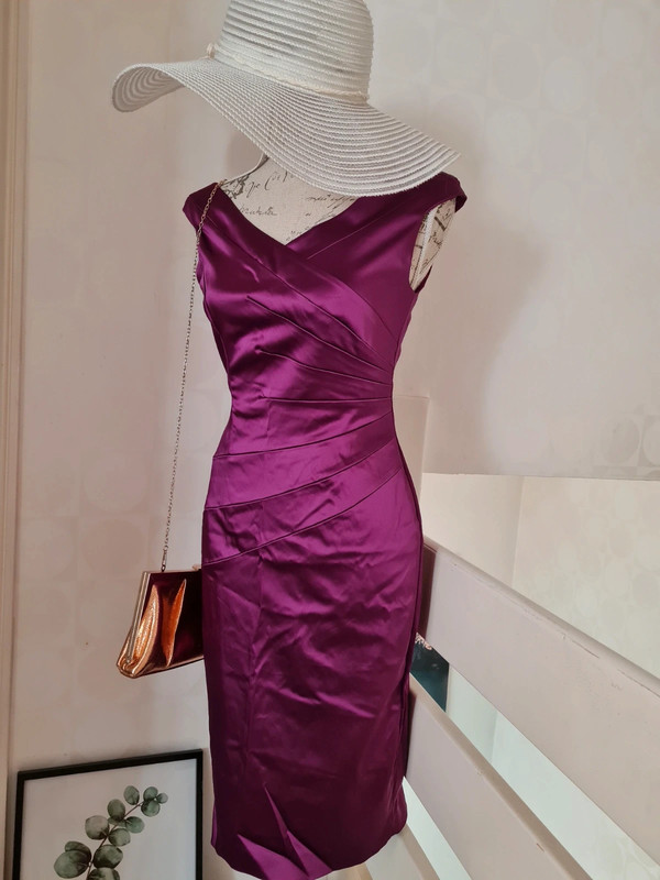 Coast Fuschia purple Satin Midi Dress