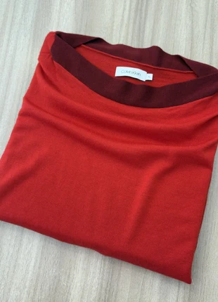 Pull Calvin Klein – Couleur rouge – Taille XL – col bordeaux – détail manche originale, brand: Calvin Klein, condition: Very good, size: XL / 42 / 14, €34.90, €37.35 includes Buyer Protection Pro