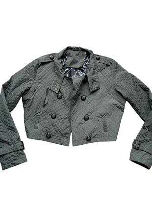 Veste matelassée trench courte gris foncé – style trench chic - Taille S, état: Très bon état, taille: S / 36 / 8, 15,00 €, 16,45 € Protection acheteurs incluse