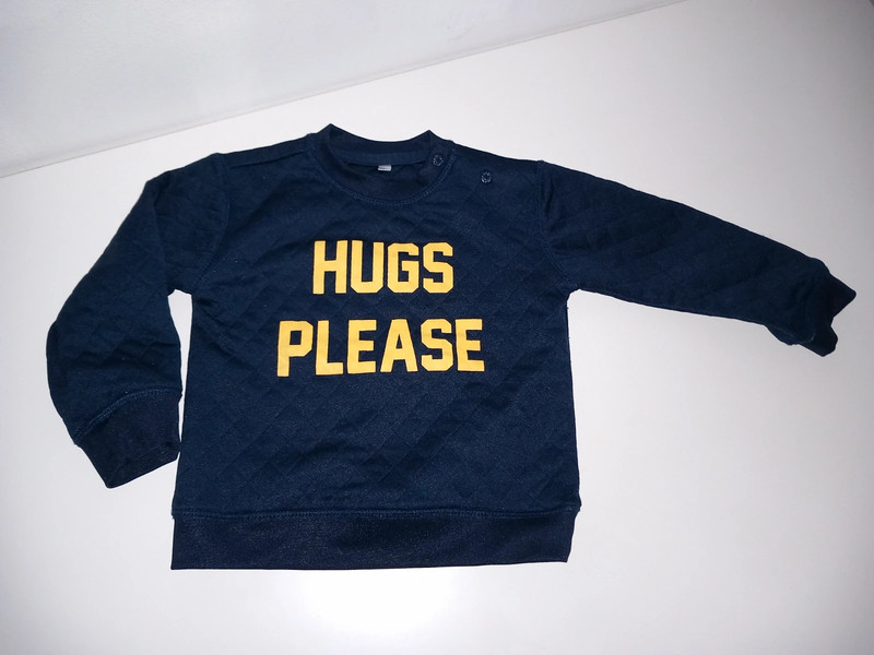 Trui Sweater Blauw met Gele letters zeeman 86 Vinted