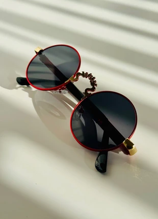Red Round Frame Statement Sunglasses with Dragon Bridge Detail, brand: NO LABEL, condition: New without tags, £9.99, £11.19 includes Buyer Protection Pro