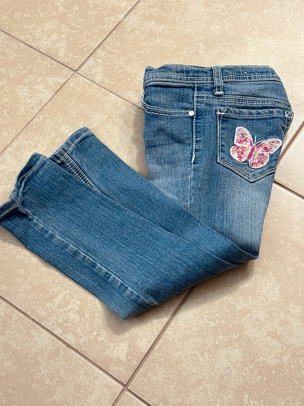 Toddler girl Denim Blue Butterfly Jeans size 5 4