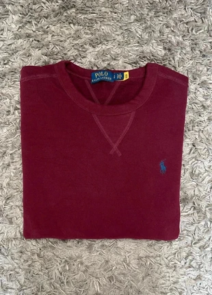 Pull Ralph Lauren RL crewneck ras de cou vintage logo brodé bordeaux rouge taille S, brand: Ralph Lauren, condition: Very good, size: S, €35.00, €37.45 includes Buyer Protection Pro