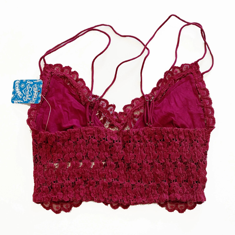 NWT Free People Celine bralette in wine red, XS 1