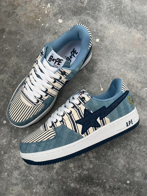 2008 Deadstock A Bathing Ape Denim Bapesta (US9/42.5) | Vinted