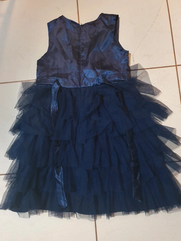 Dark blue kids party dress 1