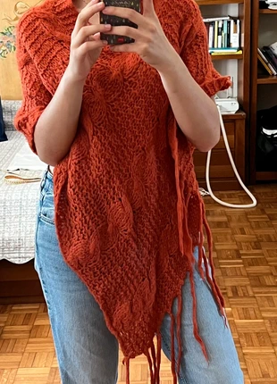 Warm Pumpkin Orange Poncho, marque: Silvia Ferrini Accessori Moda, état: Très bon état, taille: Taille unique, 8,00 €, 9,10 € Protection acheteurs incluse