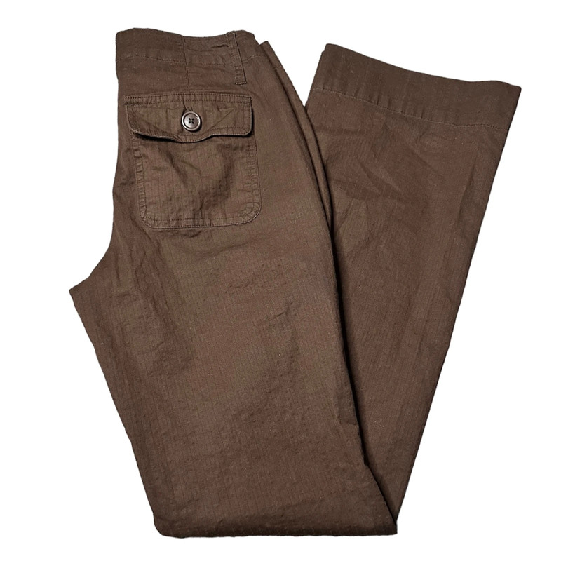 Y2K GAP low-waisted/low rise brown striped cargo flare pants 3