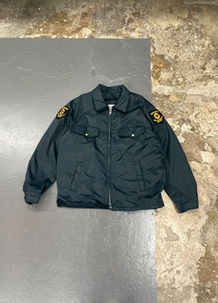 Veste de travail USA en nylon bleu marine brodée Vintage, merk: Vintage Dressing, staat: Goed, maat: XL, € 18,00, € 19,60 inclusief Kopersbescherming Pro