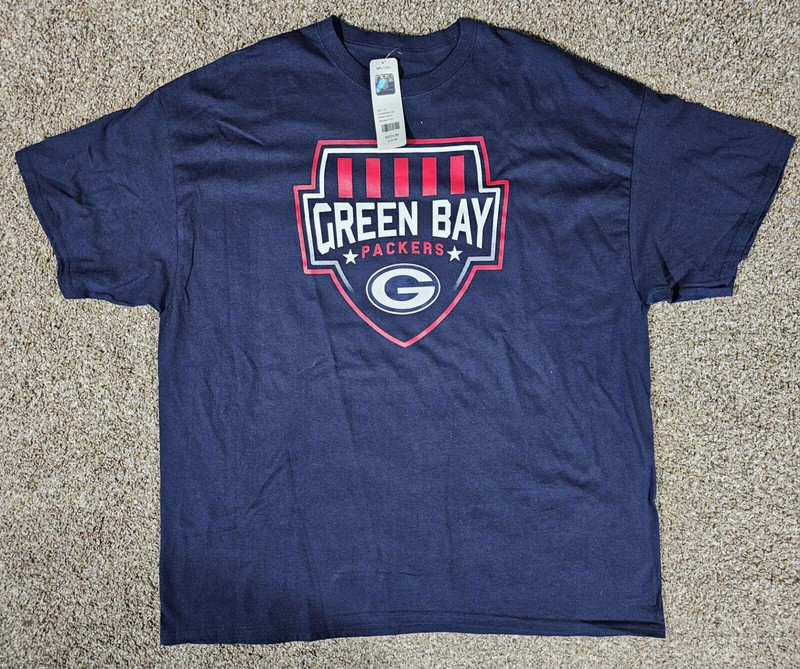 Nfl Green Bay Packers Power Shield Tshirt Nwt Blue 1
