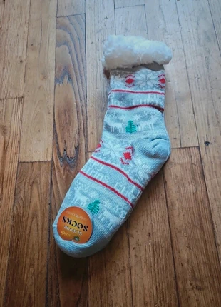 Chaussettes antidérapante Merry Christmas grise, brand: Noël, condition: Very good, size: S | 38–42, €6.00, €7.00 includes Buyer Protection Pro