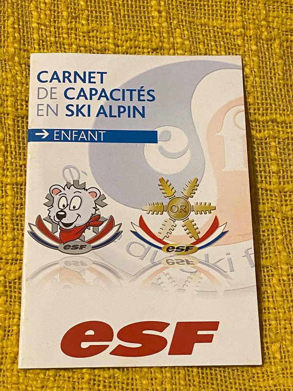 Carnet de ski ESF sans médaille