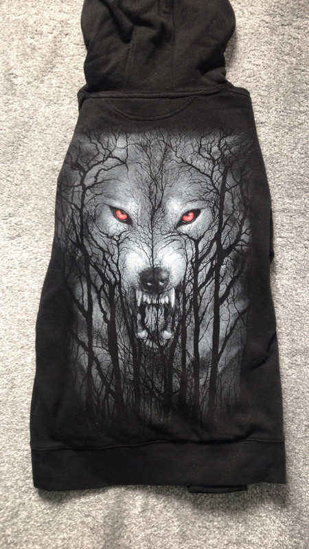 Black wolf hoodie sales