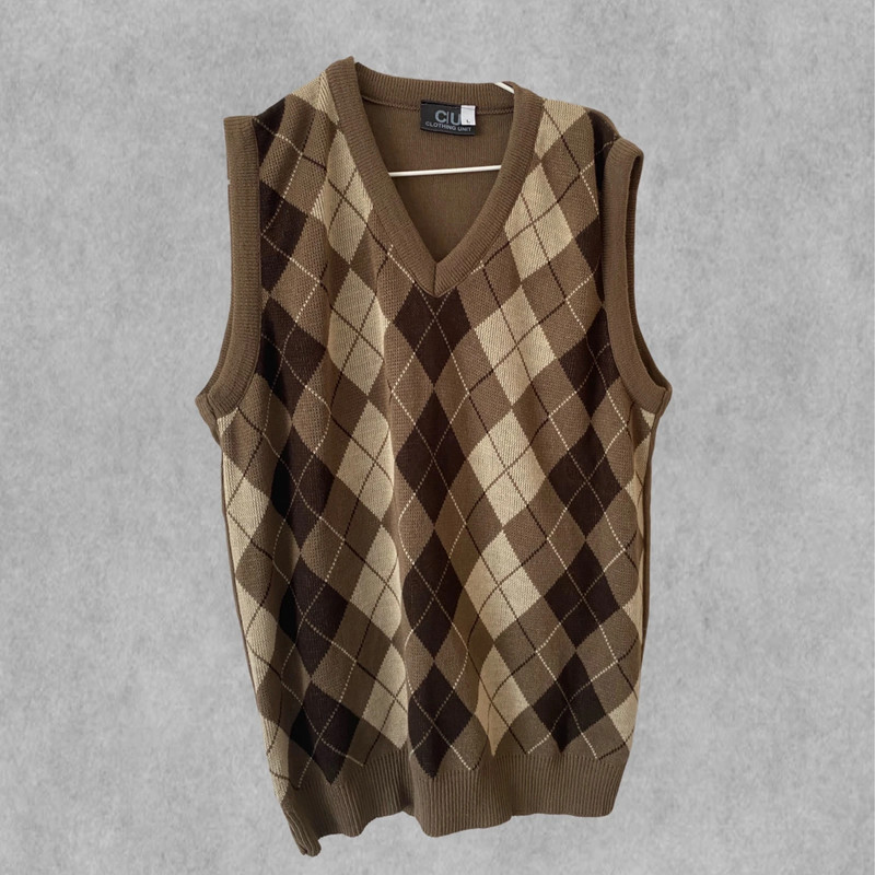 Brown Vintage Sweater Vest 1