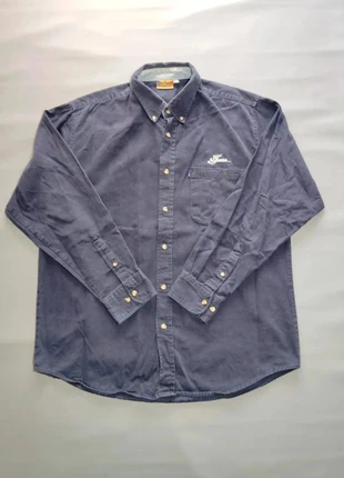 Chemise en jean manches longues Frama brodé vintage 90's bleu marine 100 % coton Taille L, marque: BeWear, état: Très bon état, taille: L, 18,00 €, 19,60 € Protection acheteurs (Pro) incluse