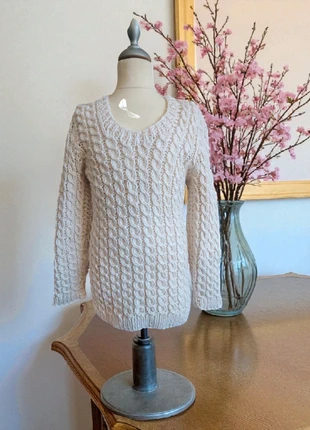 Pull laine fait main crème, marke: Fait Main, zustand: Sehr gut, größe: XS / 34 / 6, 22,00 €, 23,80 € inklusive Vinted-Käuferschutz