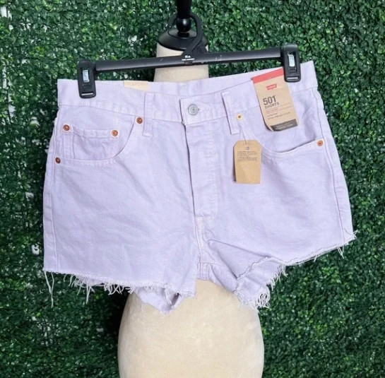 NWT Levi’s 501 Lavender High Rise Jean Shorts Size 10 3