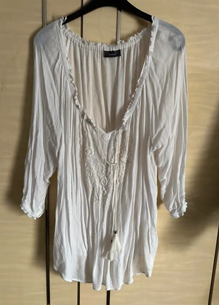 Blouse femme blanche style bohème , marque: Yessica, état: Bon état, taille: XXXL / 46 / 18, 2,00 €, 2,80 € Protection acheteurs incluse