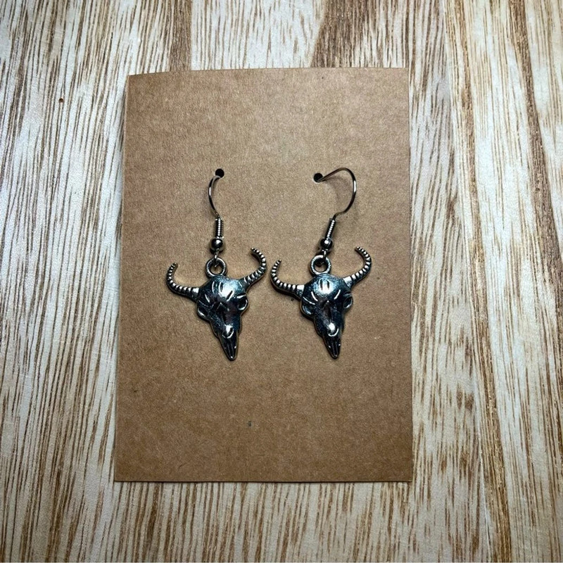 Skull Head Handmade Alloy Earrings