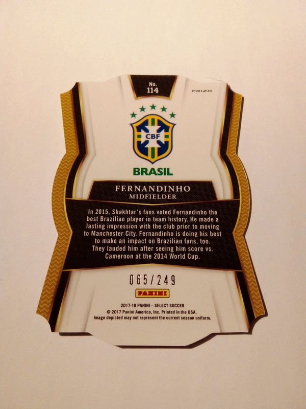 Fernandinho Brazil football card 2