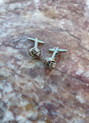Boutons de manchette argentés nœud – raffinement & allure intemporelle, brand: Café Coton, condition: New without tags, €9.99, €11.19 includes Buyer Protection