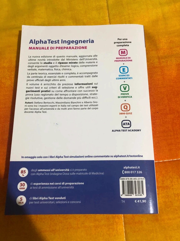 Alpha Test ingegneria Libro Manuale di preparazione