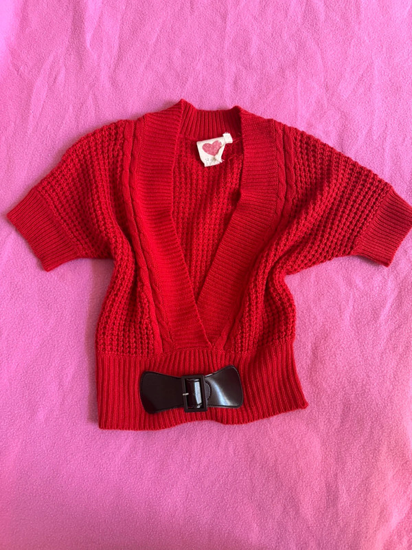 Derek heart y2k knit cardigan with belt 1