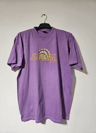 y2k vintage 2000s American Zone Premium XXL Purple Yellow Santiago de Compostela Spain Shell T-Shirt, brand: American Zone, condition: Very good, size: XXL, £15.00, £16.45 includes Buyer Protection
