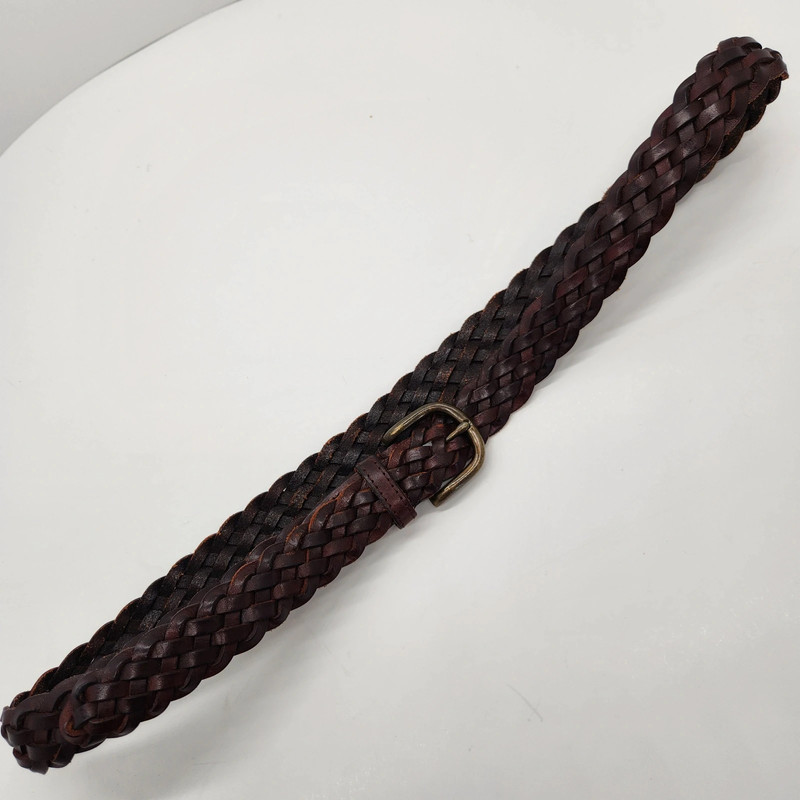 Braided belt L men's brown genuine leather casual adjustable basic classic woven
Pre-loved 4