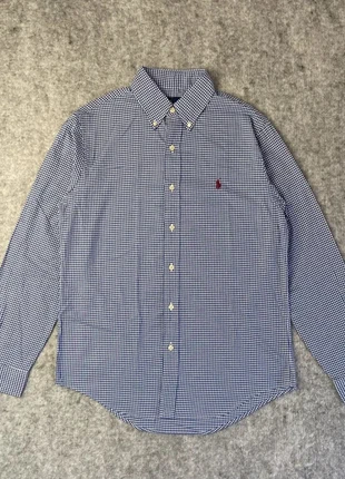 Chemise à carreaux Ralph Lauren bleu/blanc logo brodé rouge - S, marke: Ralph Lauren, zustand: Sehr gut, größe: S, 34,90 €, 37,35 € inklusive Vinted-Käuferschutz