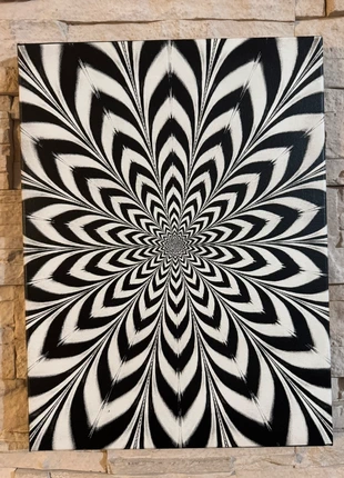 Tableau spirale fleur hypnotique noir et blanc en toile 30x40cm, brand: Illusion, condition: New without tags, €20.00, €21.70 includes Buyer Protection Pro