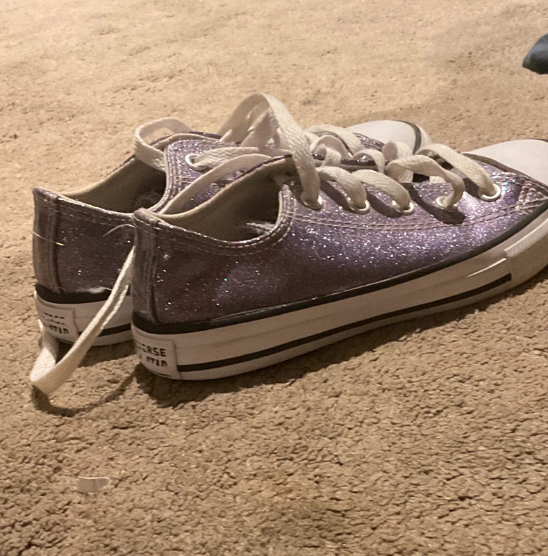 Purple glitter clearance converse shoes