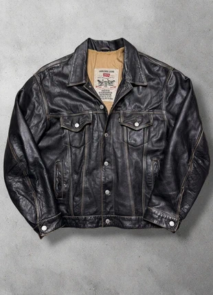 Veste En Cuir Trucker Heavy Levi's 90's, marque: Levi's, état: Très bon état, taille: L, 250,00 €, 263,20 € Protection acheteurs (Pro) incluse