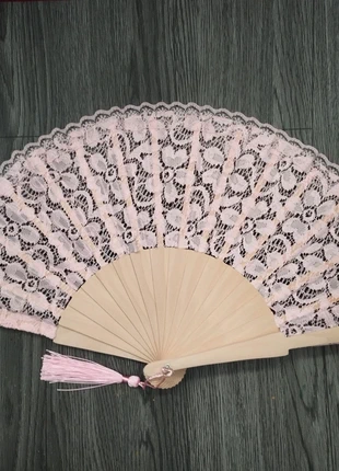 Abanico de encaje con borlón a juego rosa, marca: de encaje rosa muy bonito, estado: Nuevo sin etiquetas, 4,25 €, 5,16 € Protección al comprador incluida