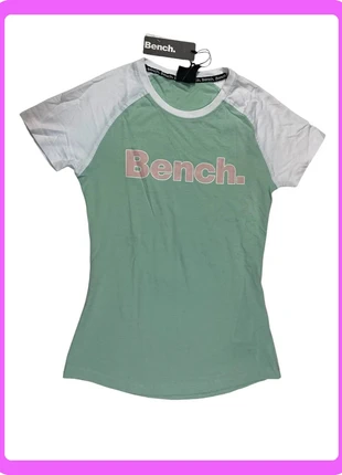 T-shirt femme XS/36 Bench vert clair et blanc 100% coton - C9, marke: Bench, zustand: Neu, mit Etikett, größe: XS / 34 / 6, 5,00 €, 5,95 € beinhaltet Vinted-Käuferschutz Pro