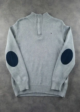 Pull Half Zip 1/4 Zip Col Camionneur Tommy Hilfiger Gris Logo Brodé | Taille M, marca: Tommy Hilfiger, estado: Muy bueno, tamaño: M, 30,00 €, 32,20 € Protección al comprador Pro incluida