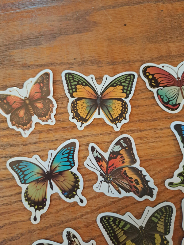 set of colorful butterfly stickers 4