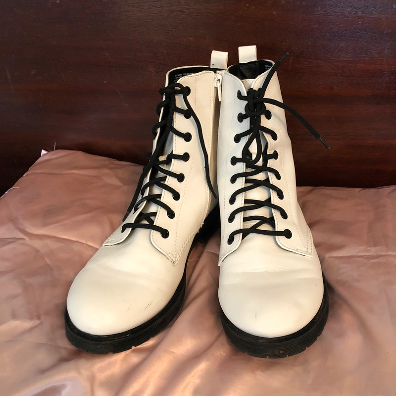 Time and Tru white combat boots 1