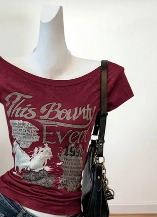 Top rouge foncé imprimé western vintage – style Y2K, marca: Varnema, estado: Muy bueno, tamaño: M / 38 / 10, 20,99 €, 22,74 € Protección al comprador incluida