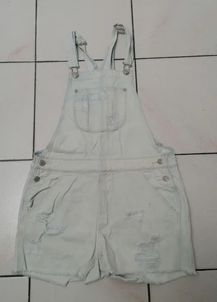 🌼 Salopette Short En Jean Vintage Blanc / Bleu Clair Taille S SS2407025, marque: American Eagle, état: Très bon état, taille: S / 36 / 8, 15,00 €, 16,45 € Protection acheteurs (Pro) incluse