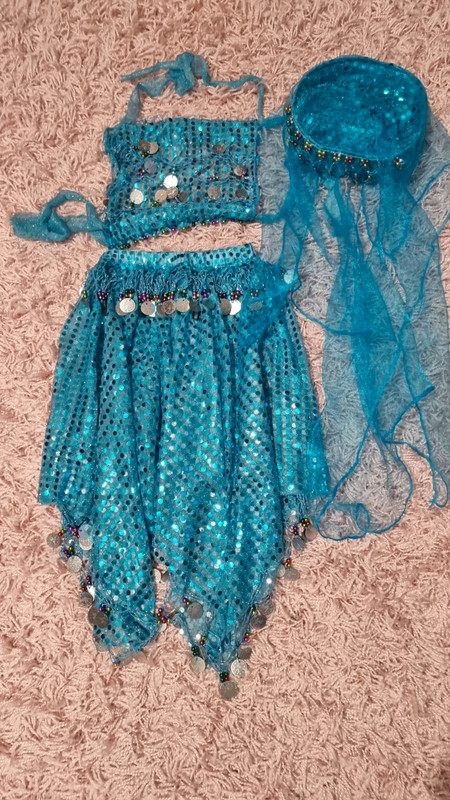 Belly dancer costume. With skirt, top and hat. Genuine belly dance ...