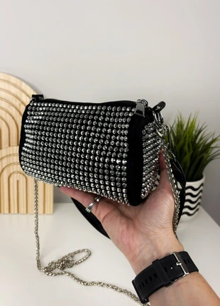 Bolso de mano - bolso de hombro / bandolera con strass correa con cadena- Crossbody Bag with Strass, marque: Local, état: Neuf avec étiquette, 9,00 €, 10,15 € Protection acheteurs incluse
