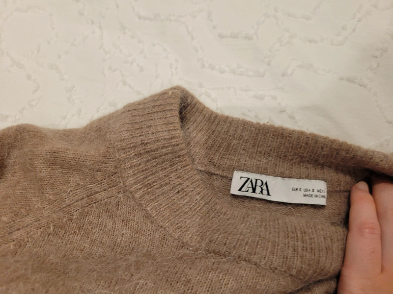 Zara brown fine knit jumper S 3