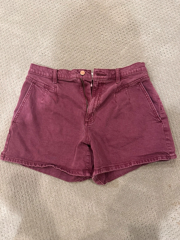 Pink High Rise Midi Shorts; 10/30R 1