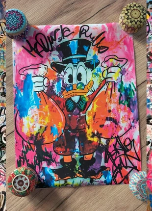 Stampa stile Disney contemporary art "Paperone Money", merk: Art, staat: Nieuw zonder prijskaartje, € 9,90, € 11,10 inclusief Kopersbescherming