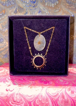 🖤 Gold Plated Jade Pendant Layered Necklace, marke: Radha’s Boutique, zustand: Neu, mit Etikett, 33,33 €, 35,70 € inklusive Vinted-Käuferschutz