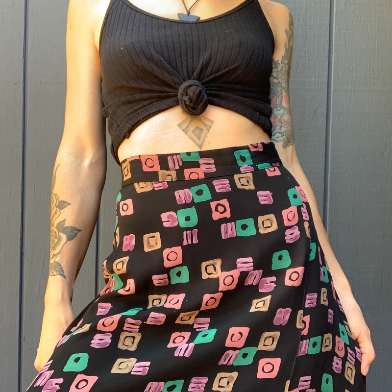 Vintage Gianni Sport Geometric print midi skirt Sz 4 4